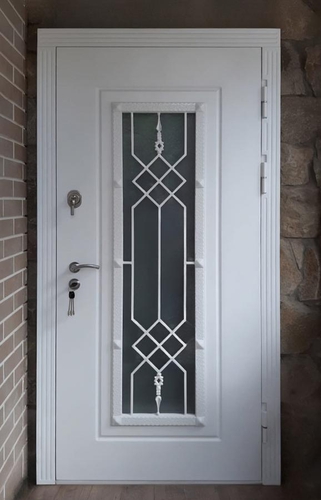 Остекленная белая дверь МДФ Остекленная белая дверь МДФ