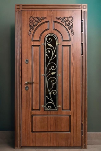 Входная дверь МДФ с накладной решеткой Входная дверь МДФ с накладной решеткой