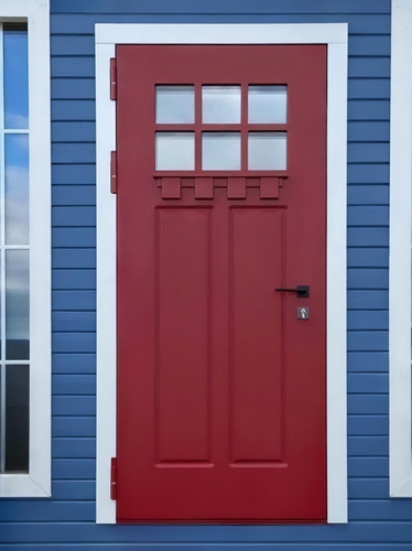 Красная остекленная дверь Красная остекленная дверь