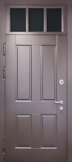 Входная термодверь с остекленной фрамугой (окрашенные панели МДФ RAL) Входная термодверь с остекленной фрамугой (окрашенные панели МДФ RAL)